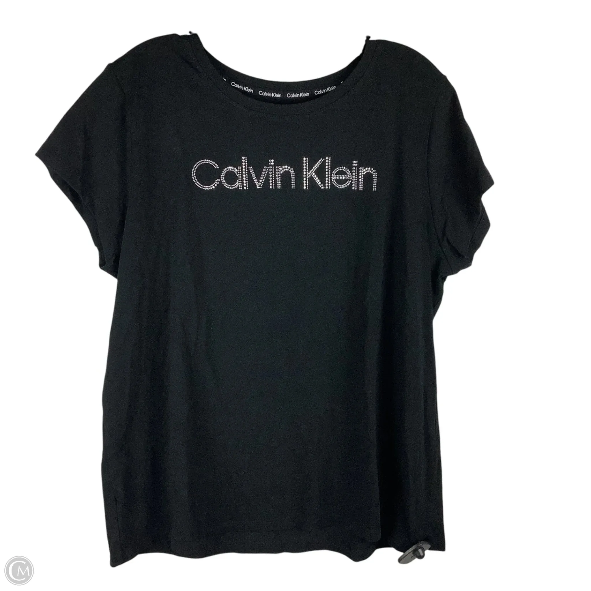 Top Short Sleeve Basic By Calvin Klein In Black, Size: Xl