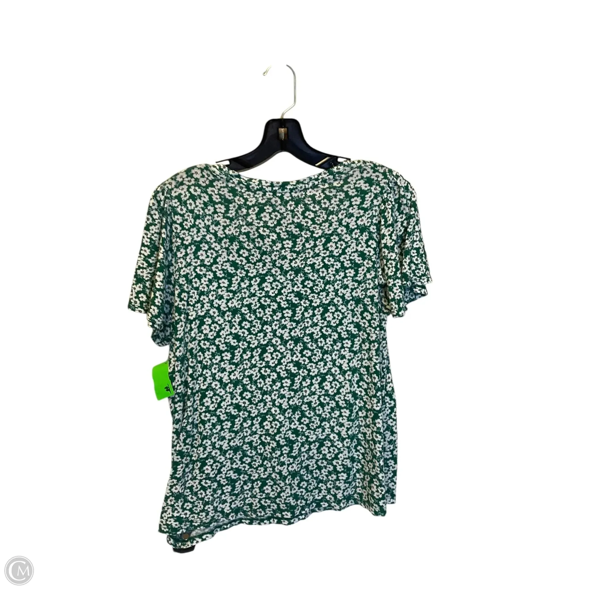 Top Short Sleeve Basic By Lucky Brand In Floral Print, Size: M