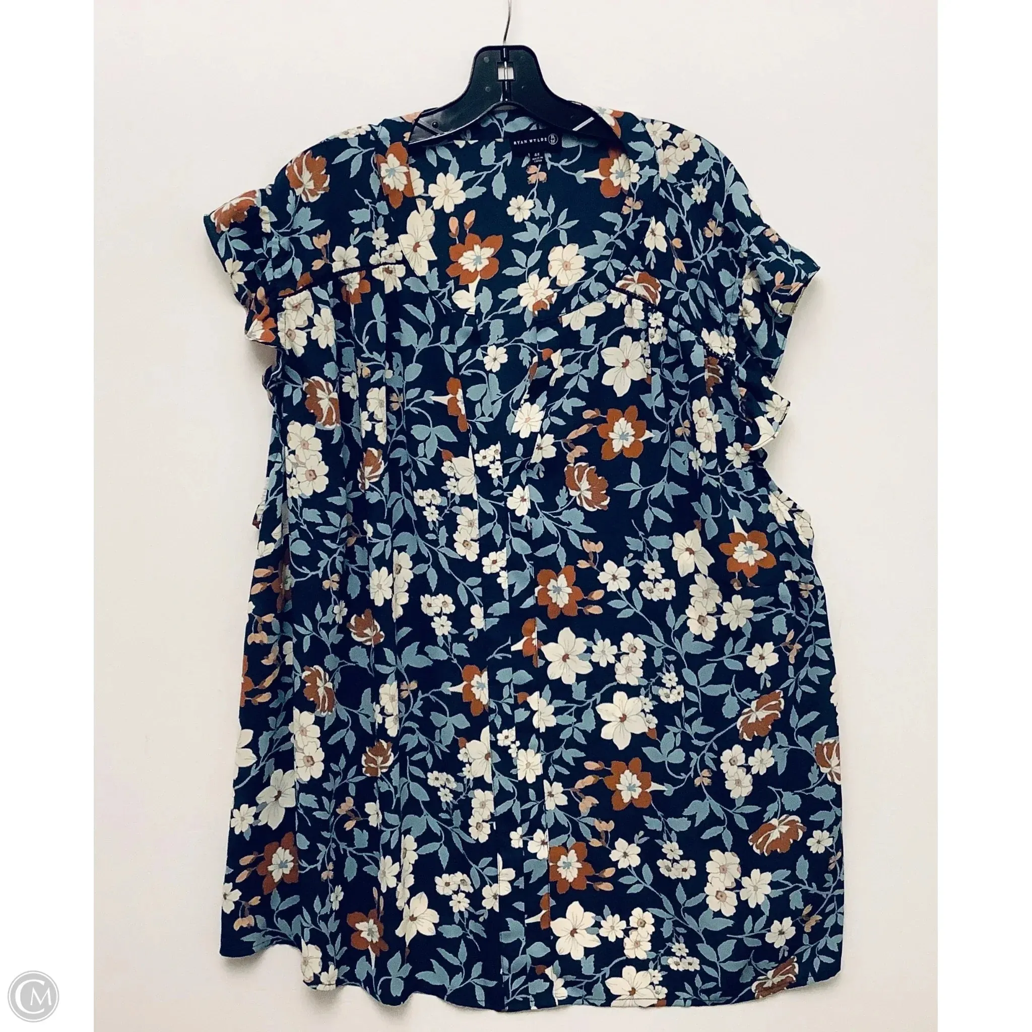 Top Short Sleeve By Clothes Mentor In Floral Print, Size: 4x