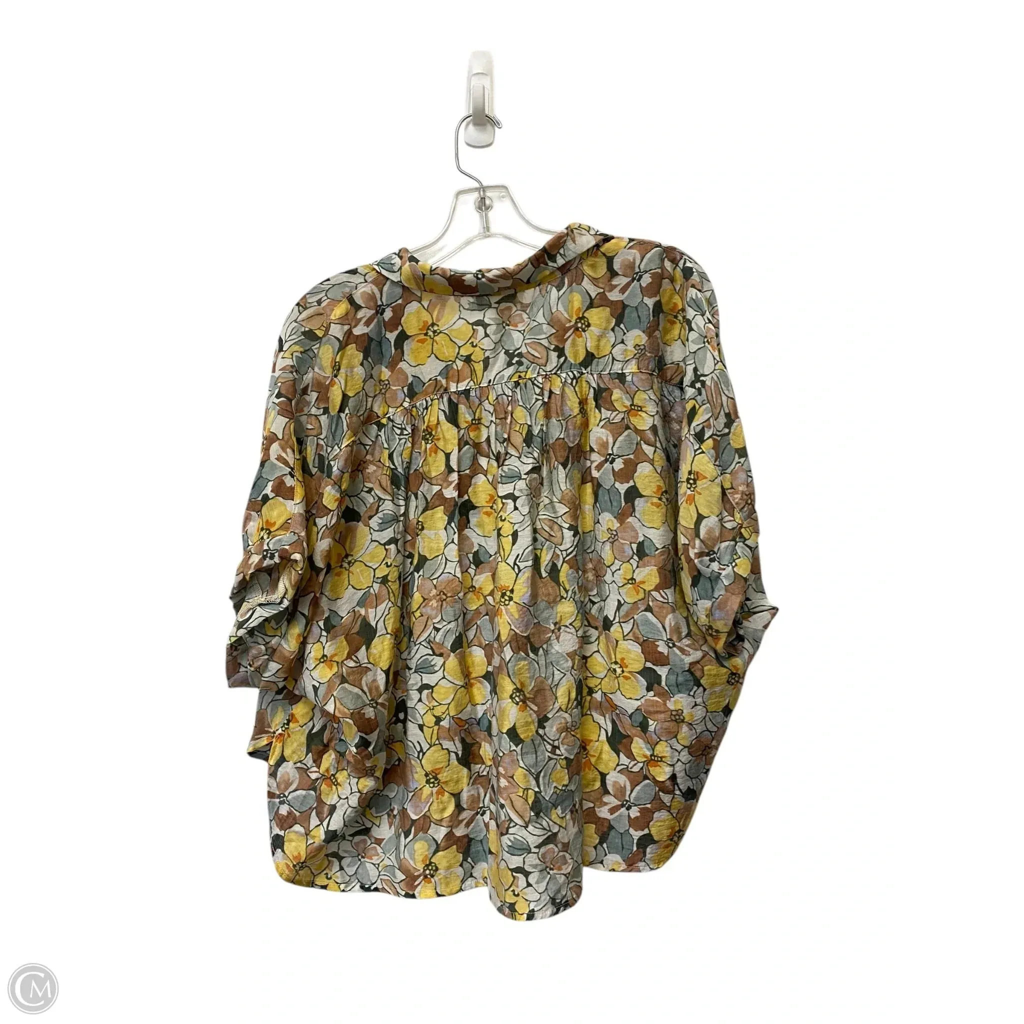 Top Short Sleeve By Clothes Mentor In Floral Print, Size: L