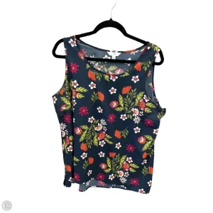 Top Sleeveless By Time And Tru In Floral Print, Size: Xl