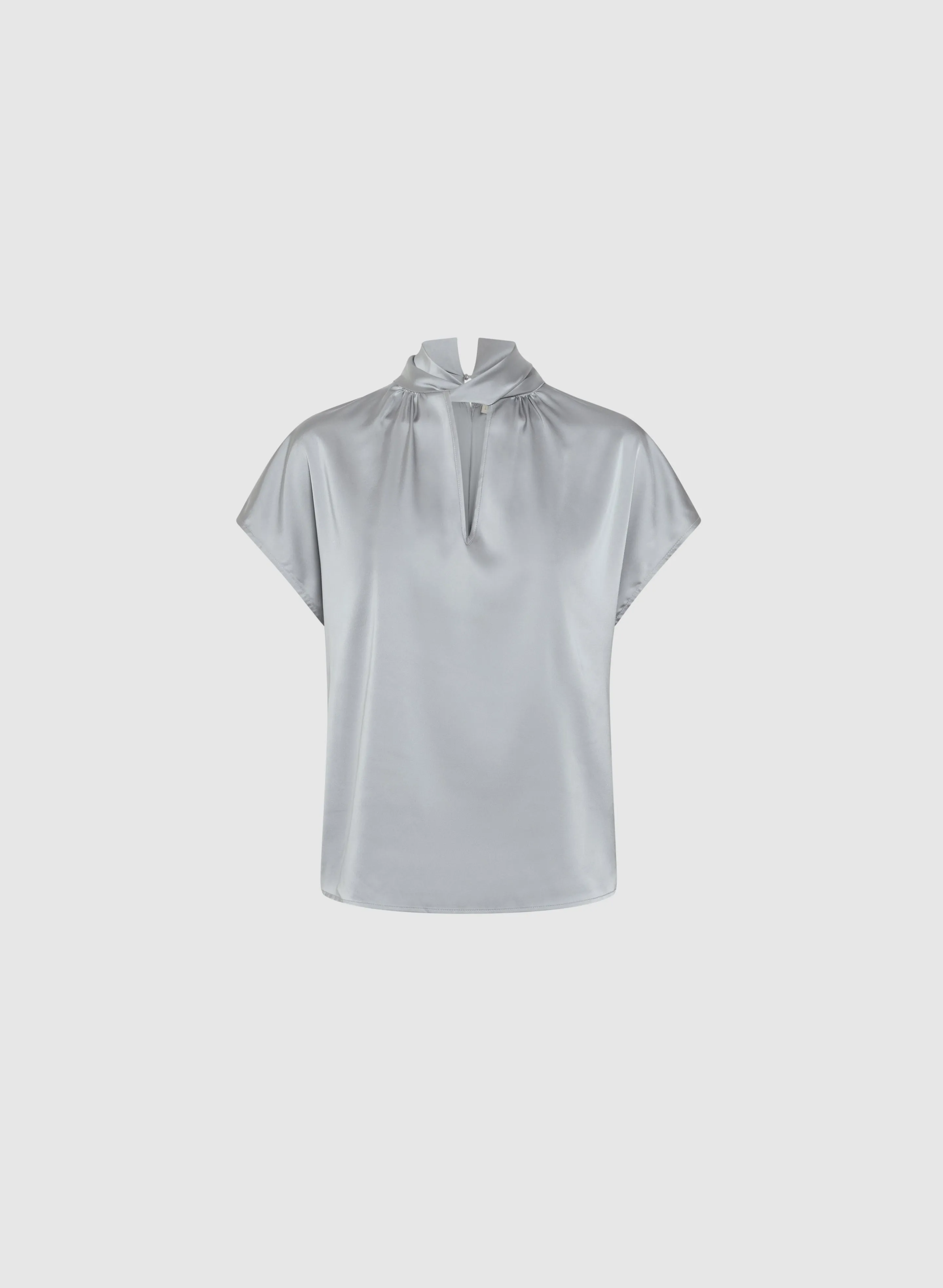 Twist Neck Satin Blouse