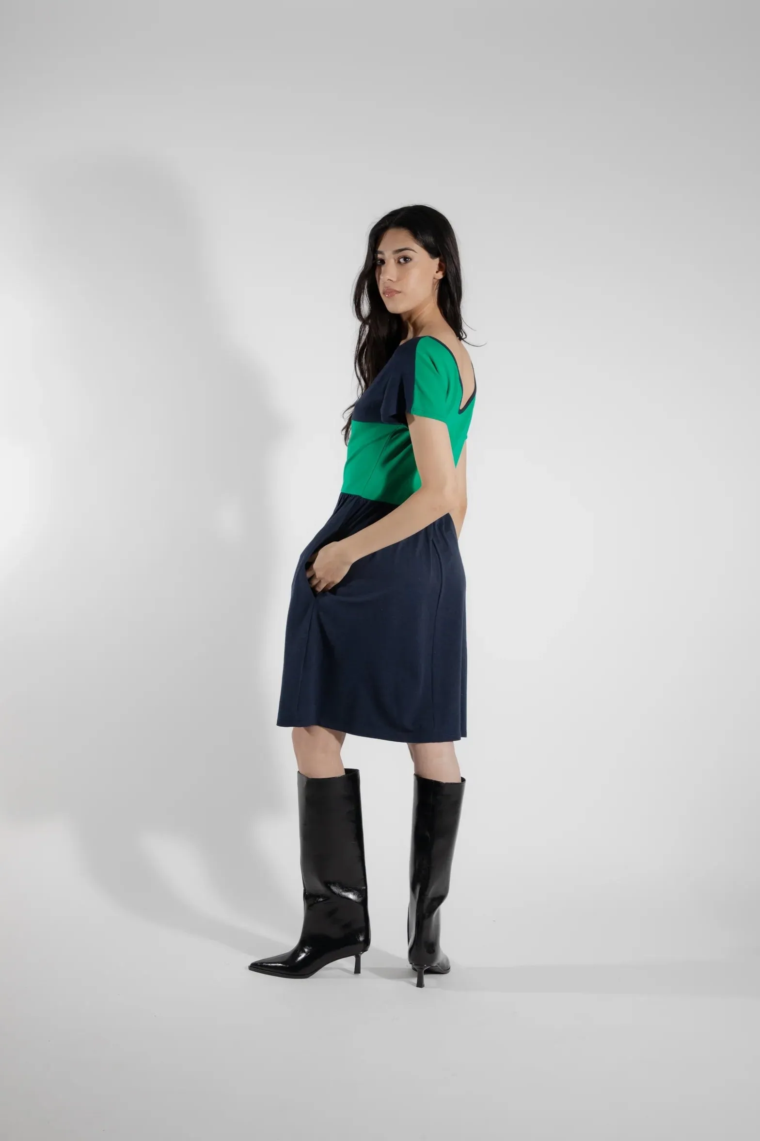 Ulva Two-tone Loose-fitting Dress