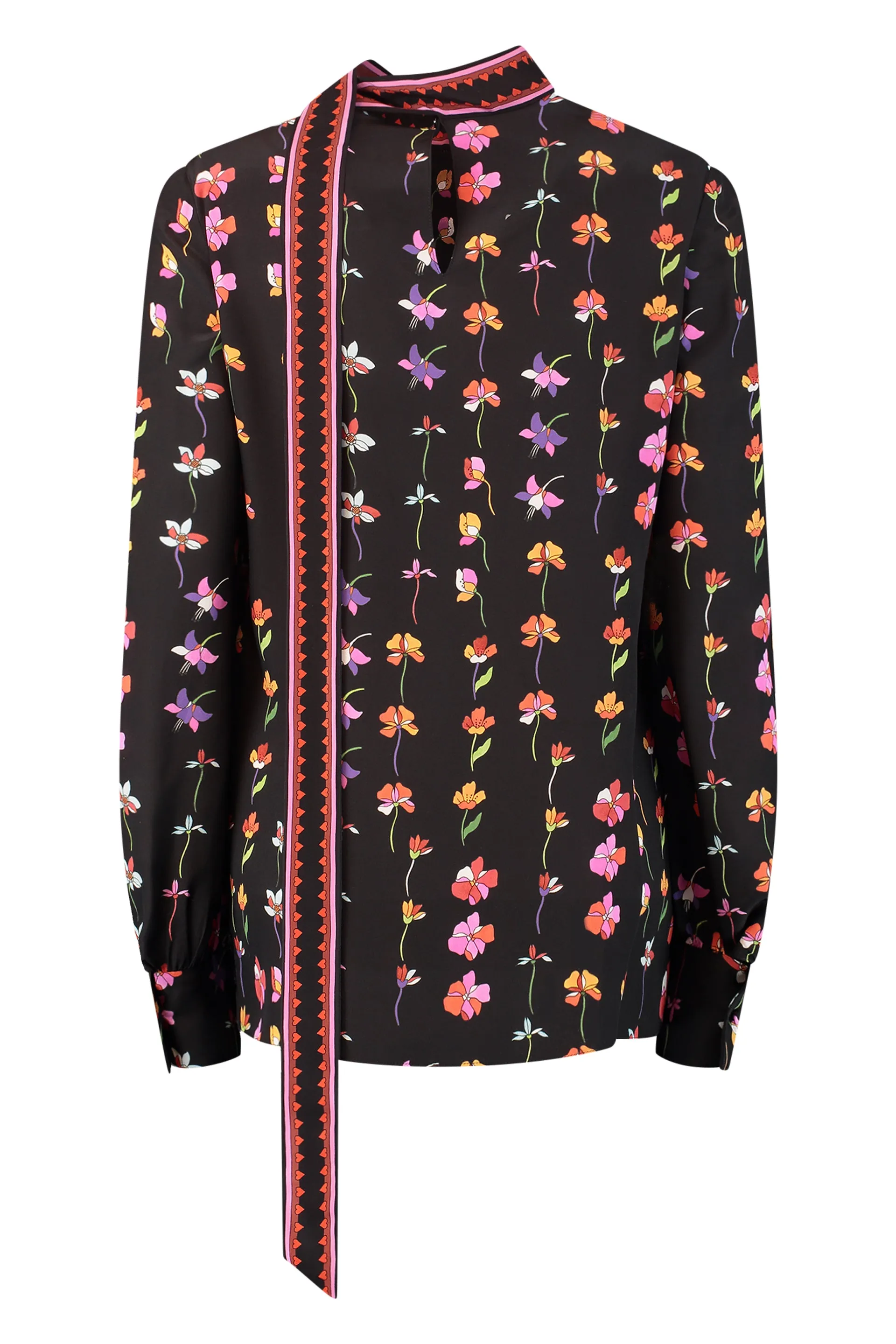 Valentino Floral Printed Long-Sleeved Blouse