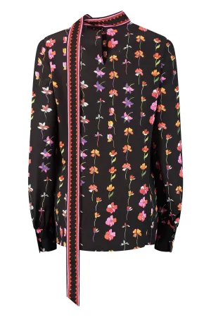 Valentino Floral Printed Long-Sleeved Blouse