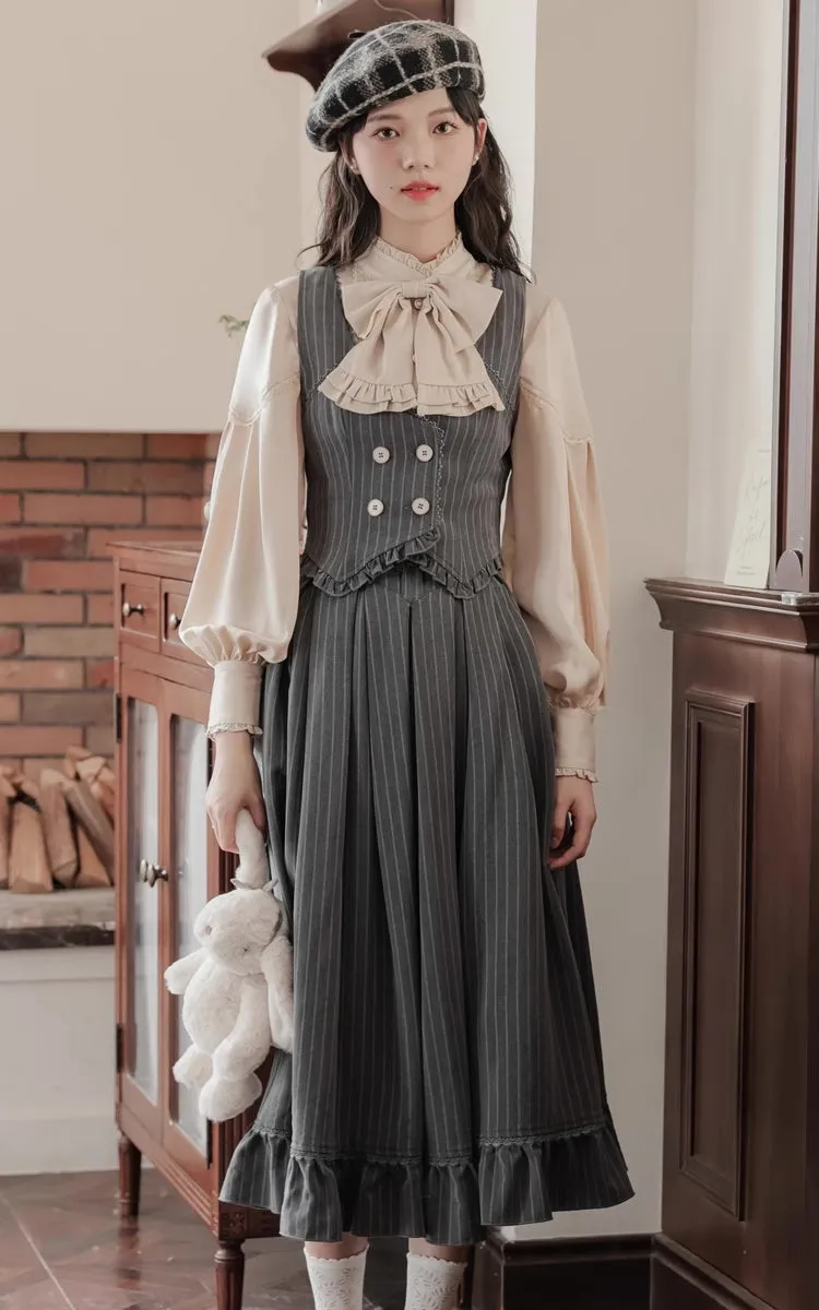 Victoria Stripe Waistcoat (Gray)