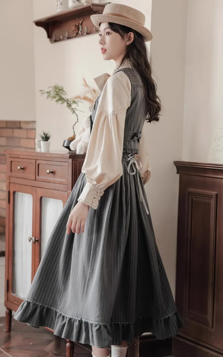 Victoria Stripe Waistcoat (Gray)