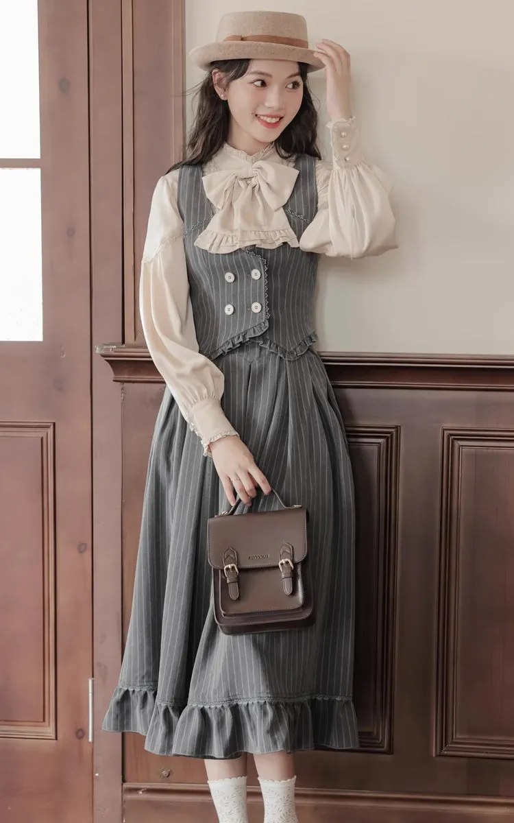Victoria Stripe Waistcoat (Gray)