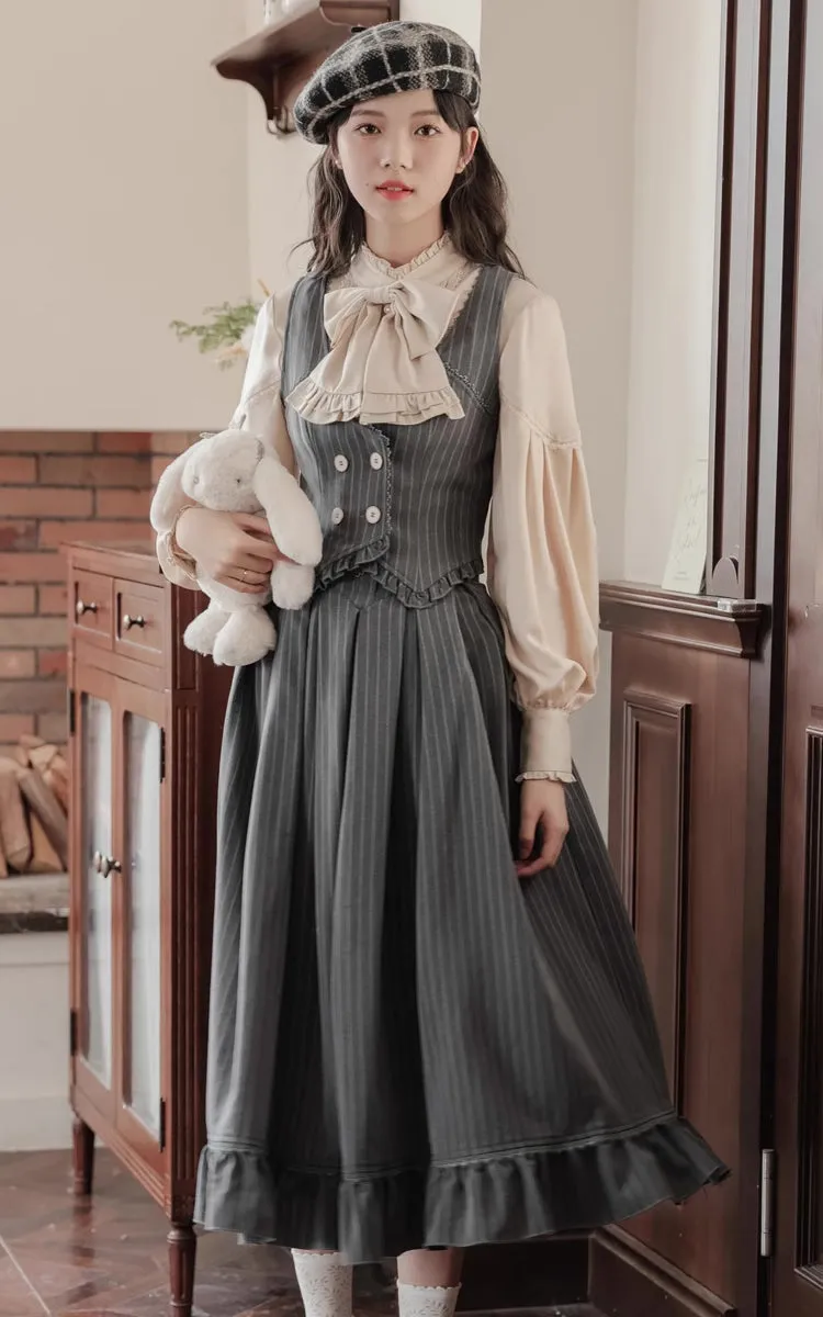 Victoria Stripe Waistcoat (Gray)