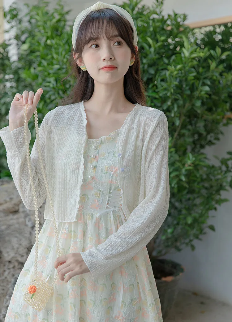 Watercolor Garden Cami Dress (White)