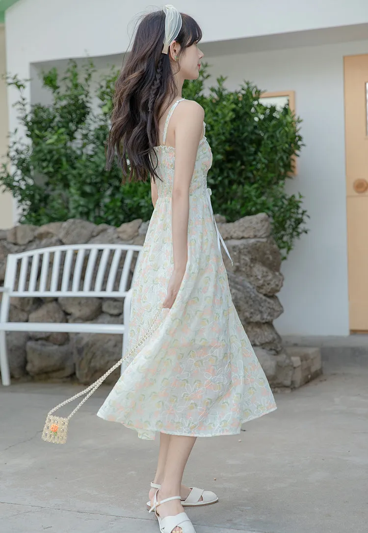 Watercolor Garden Cami Dress (White)