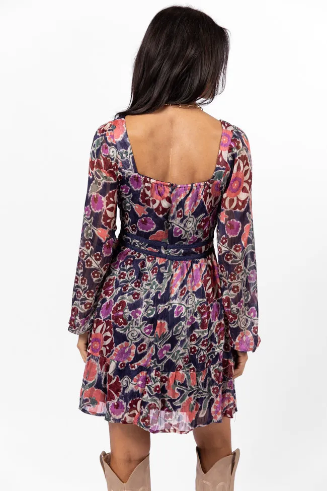 Whirlwind Romance Navy Multi Printed Sweetheart Dress FINAL SALE