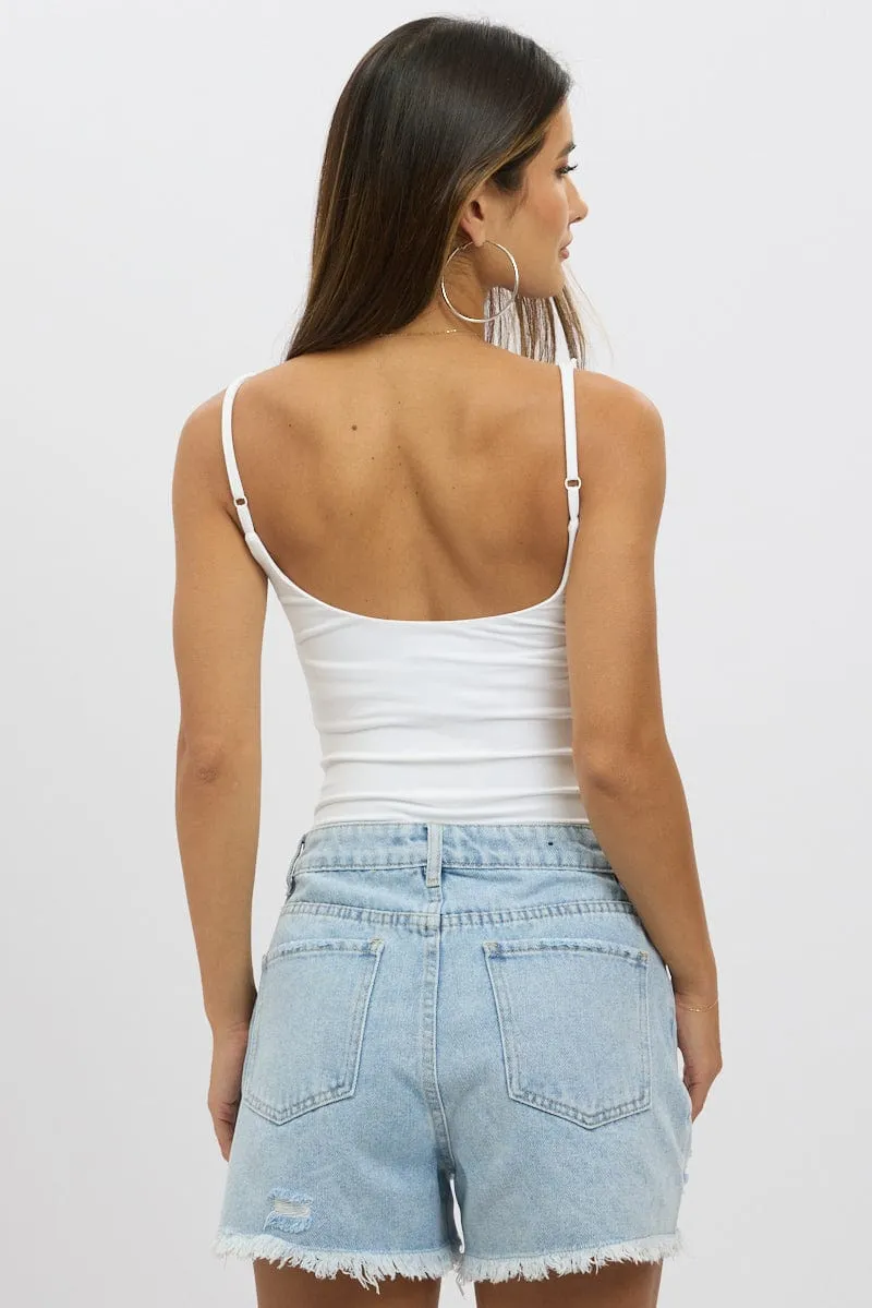 White Bodysuit Sleeveless Supersoft