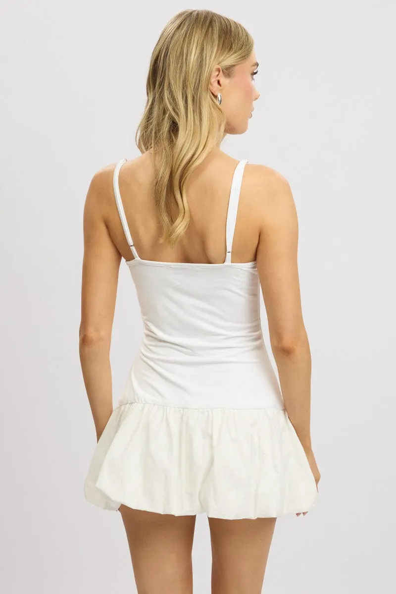 White Bubble Dress Singlet