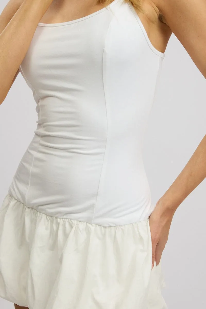 White Bubble Dress Singlet