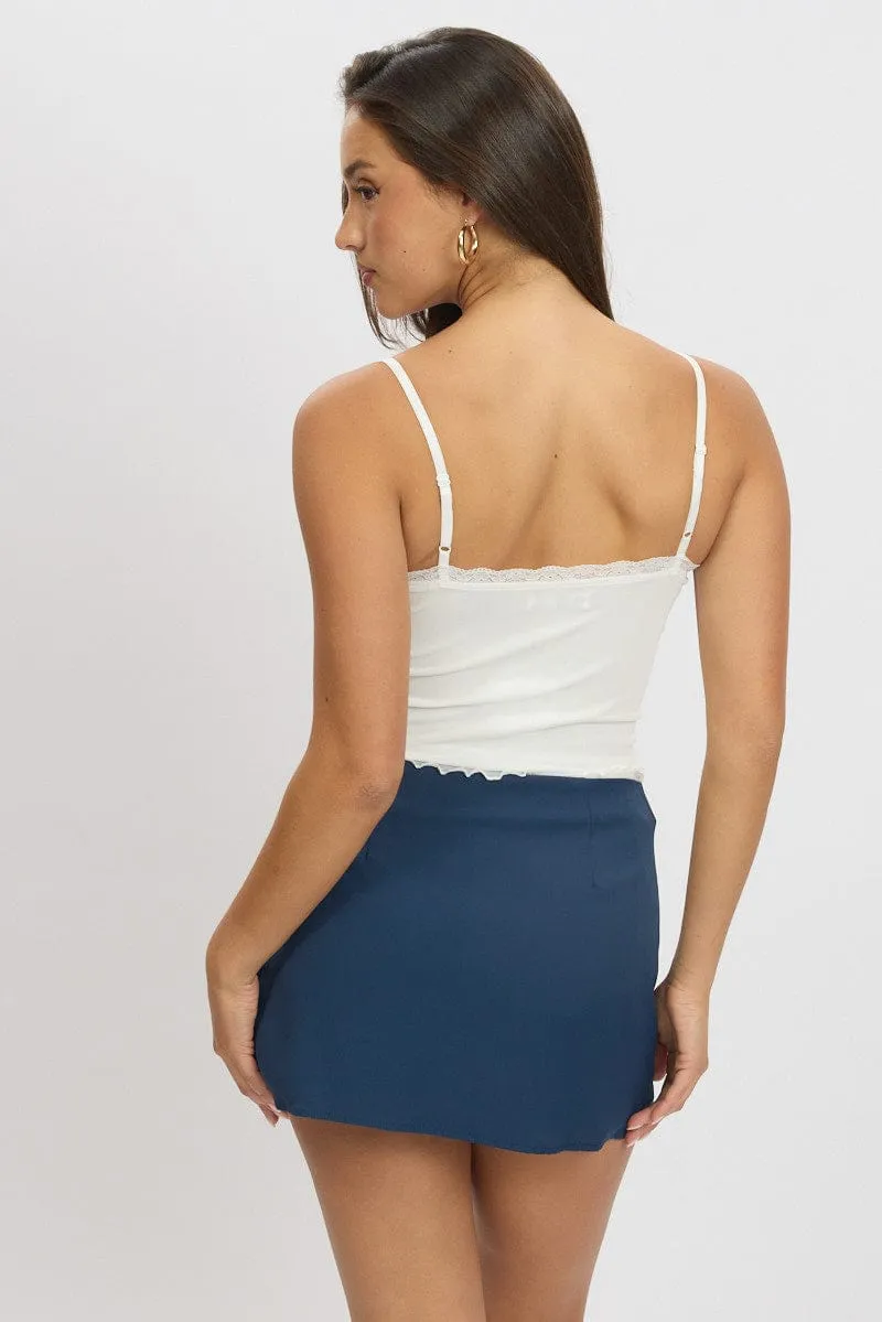 White Cami Singlet Top Mesh