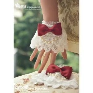 White Double-Layer Pearl Wristcuffs
