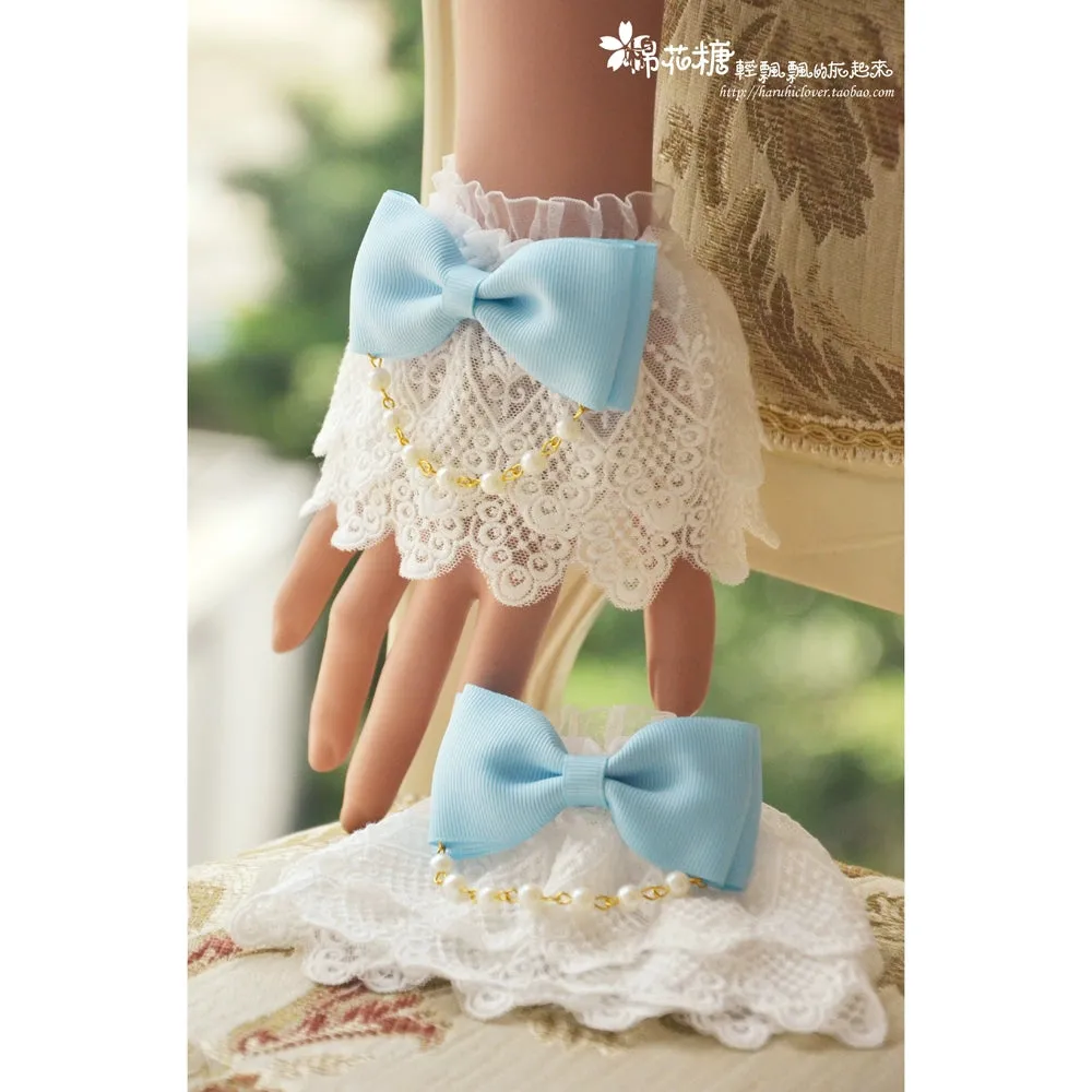 White Double-Layer Pearl Wristcuffs