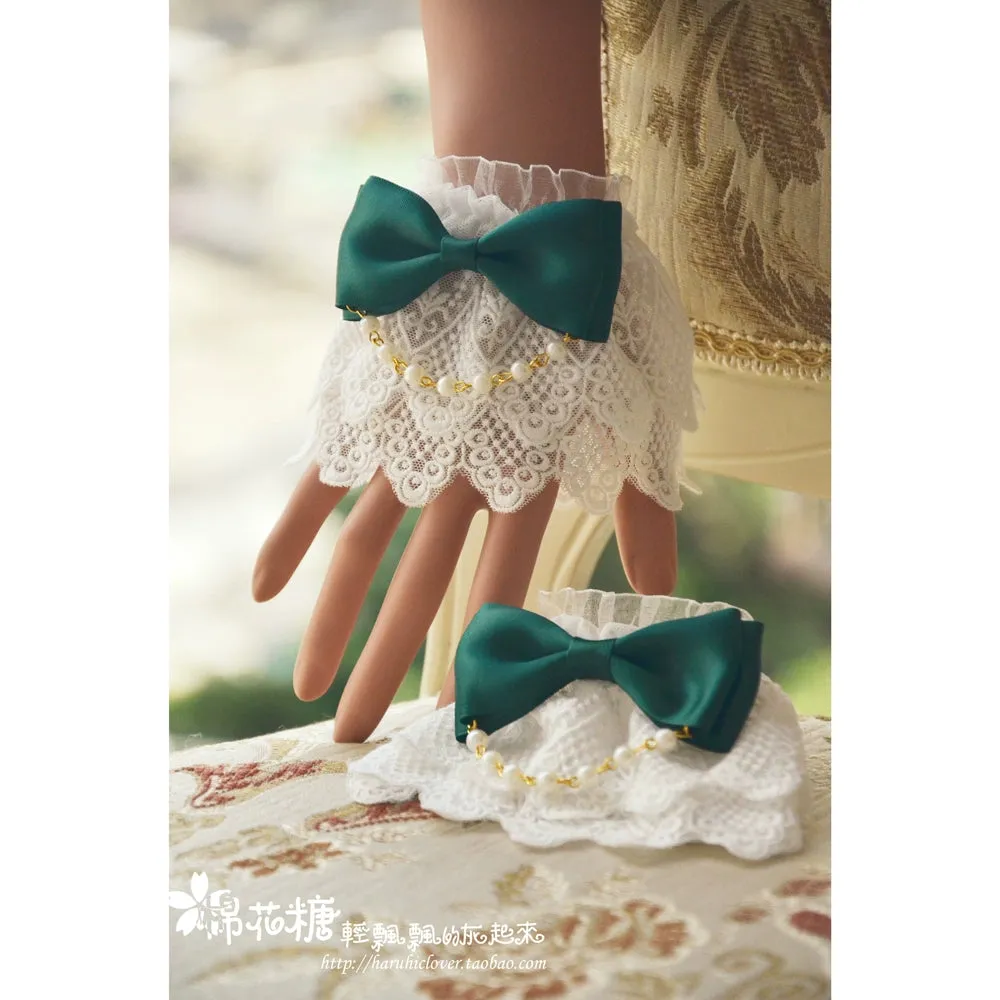 White Double-Layer Pearl Wristcuffs