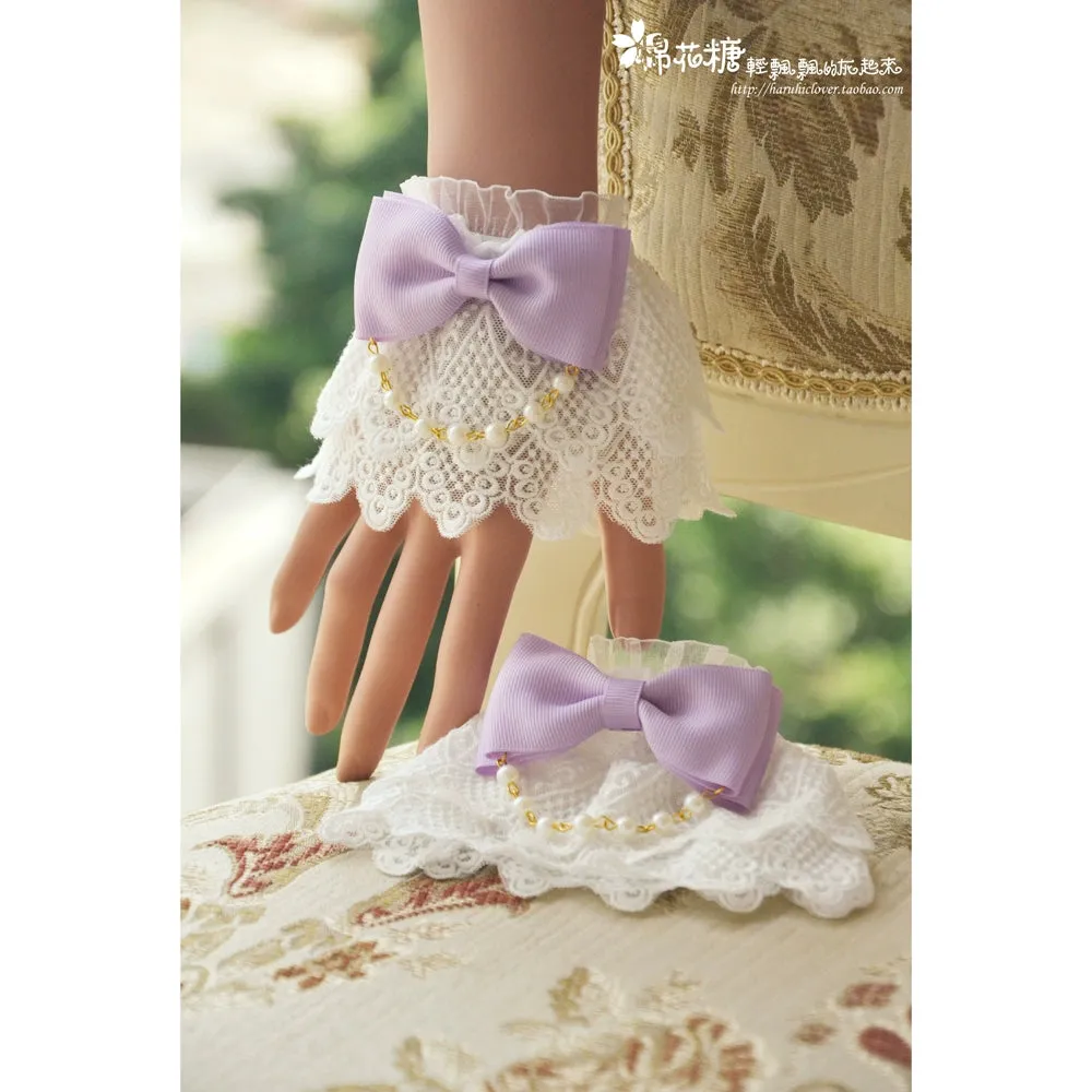 White Double-Layer Pearl Wristcuffs