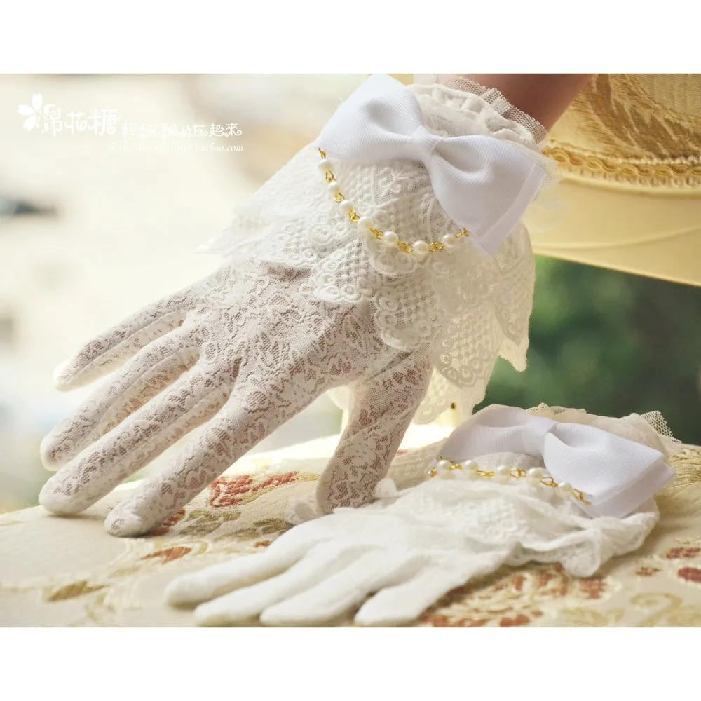 White Double-Layer Pearl Wristcuffs