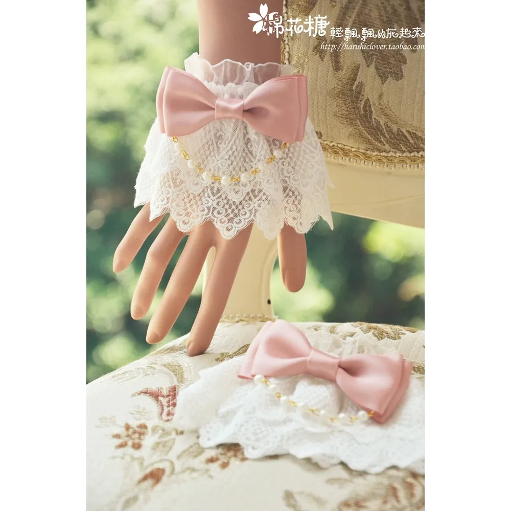 White Double-Layer Pearl Wristcuffs