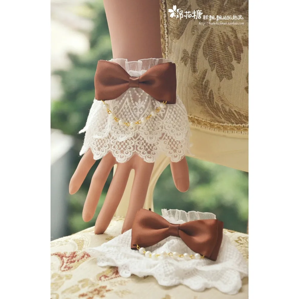 White Double-Layer Pearl Wristcuffs