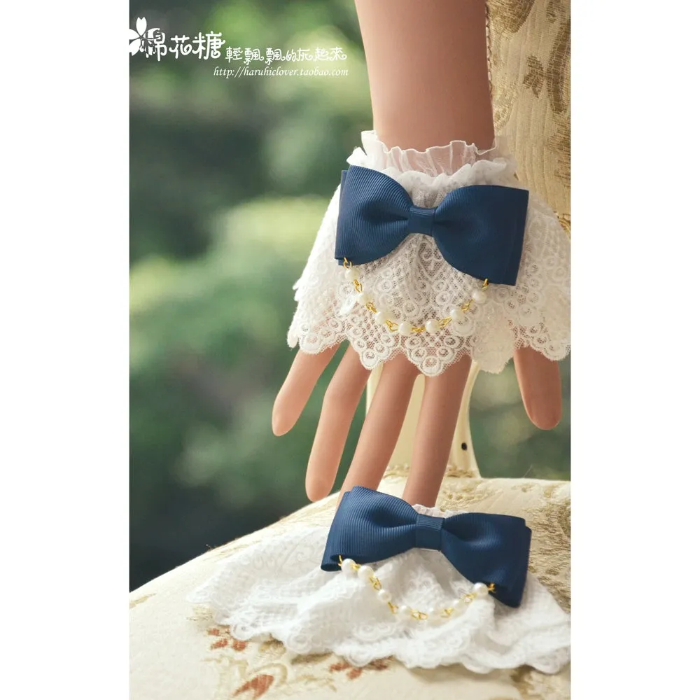 White Double-Layer Pearl Wristcuffs
