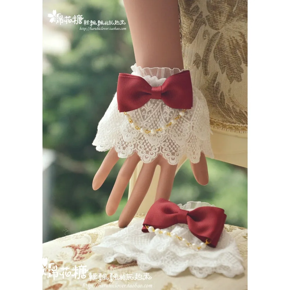 White Double-Layer Pearl Wristcuffs