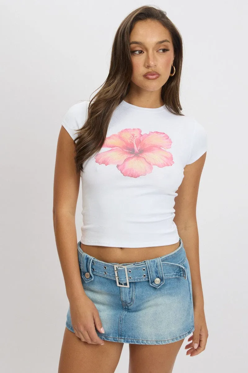 White Graphic Tee Short Sleeve