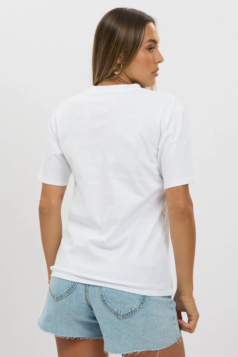 White Graphic Tee Short Sleeve