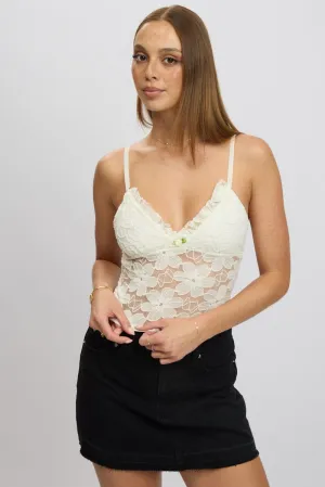 White Singlet Top Lace