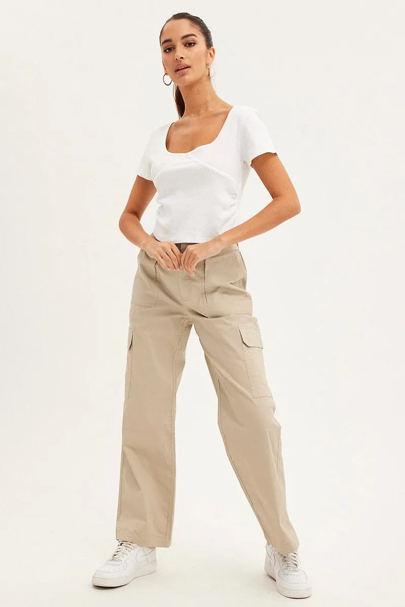 White T Shirt Short Sleeve V Neck