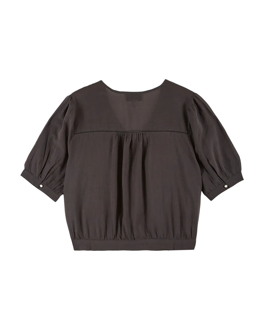 Women Blouse Embroidered Bitume - قصيرة