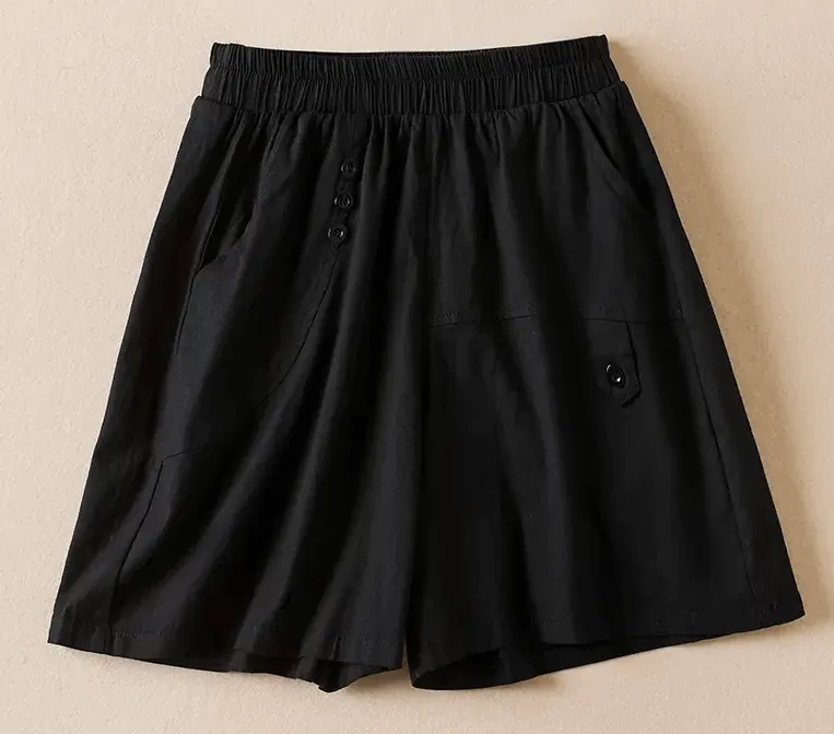 Women Summer Cotton Linen Casual Shorts