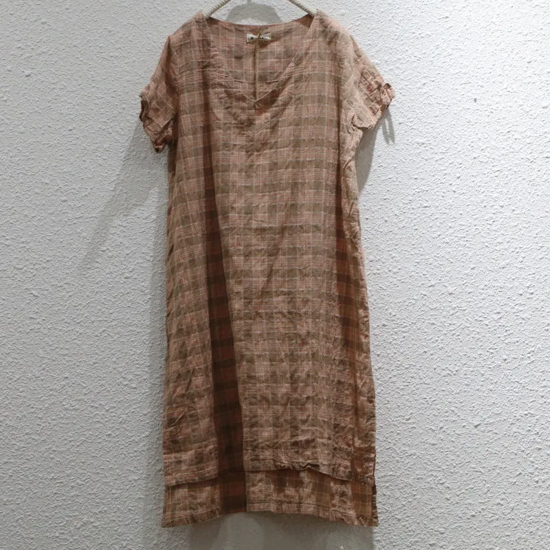 Women Summer Loose Cotton Linen Dress