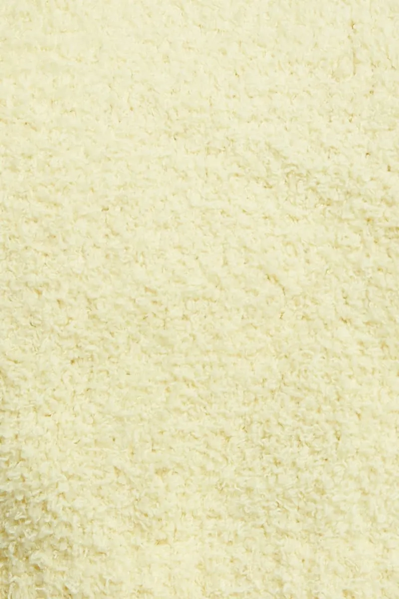 Yellow Fluffy Crop Singlet