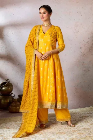 Yellow Mystic Printed Kurta Set