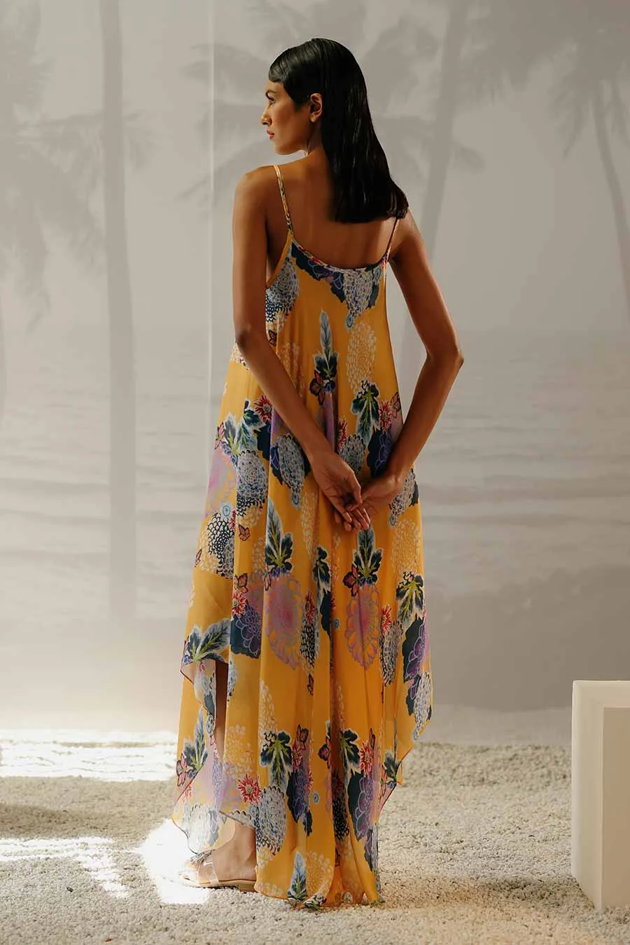 Yellow Printed Beach Dress