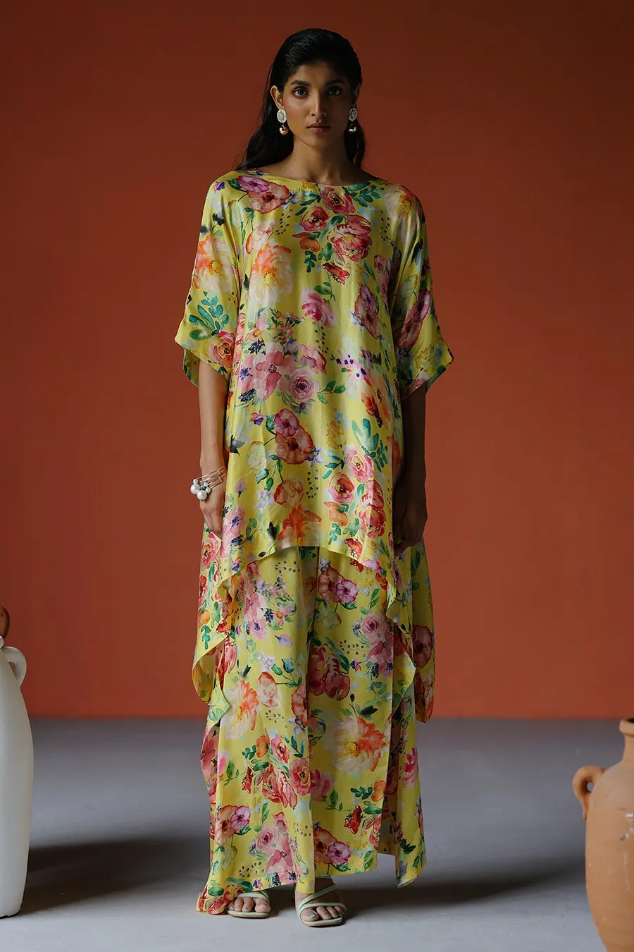 Yellow Printed Mayan Tunic & Pant Co-Ord Set