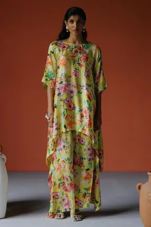 Yellow Printed Mayan Tunic & Pant Co-Ord Set