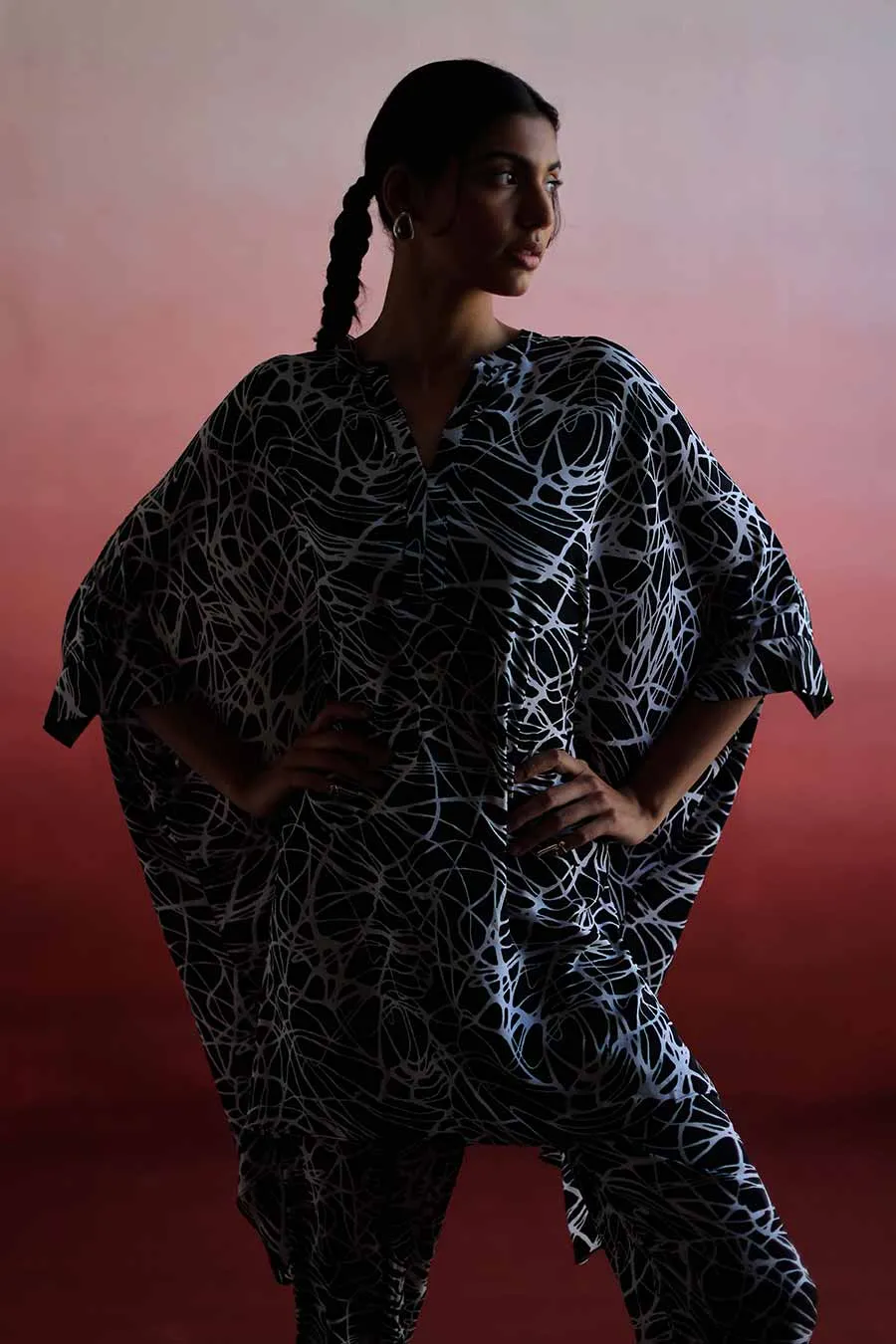 ZHEN - Short Kaftan & Pant Co-Ord Set