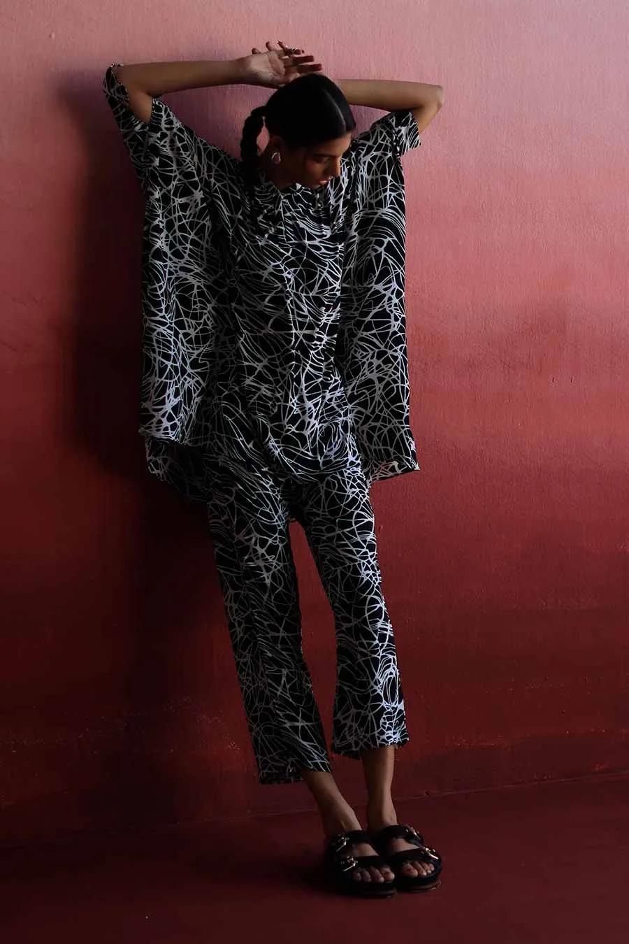 ZHEN - Short Kaftan & Pant Co-Ord Set